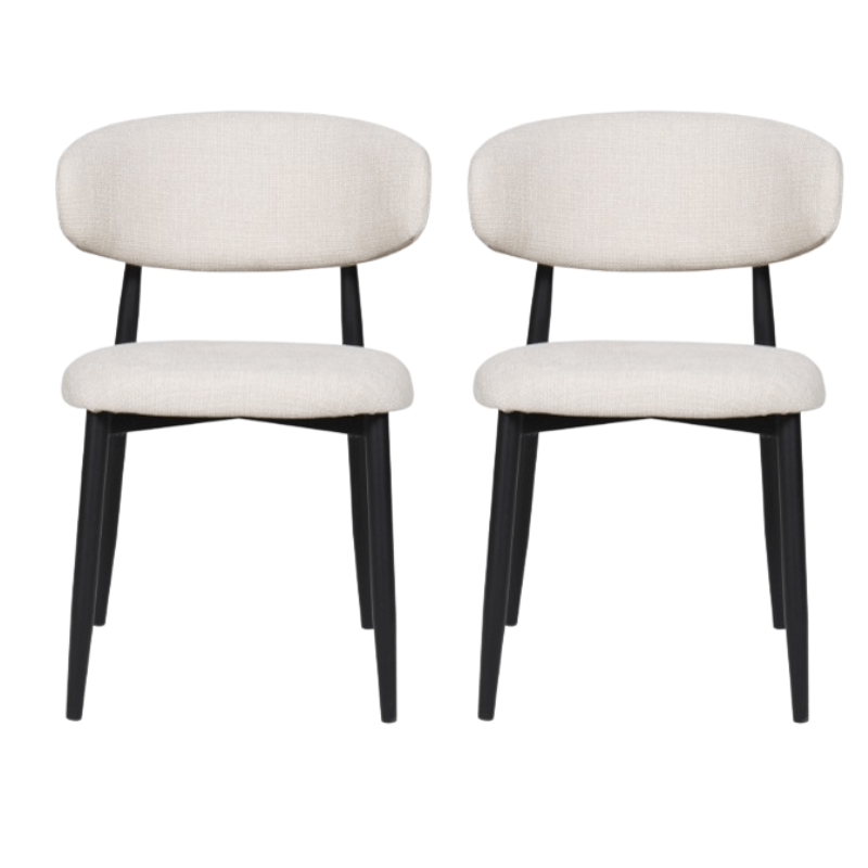 Pack 2 Sillas de comedor nórdica acero negro Olimpo - Vintahome