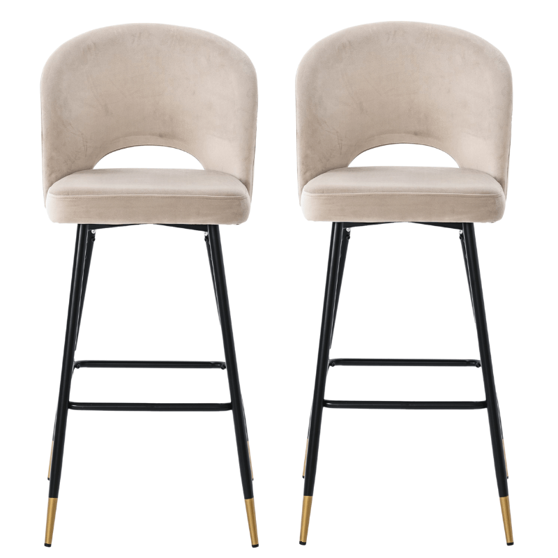 Pack 2 Taburetes de bar alto terciopelo Mavi - Vintahome