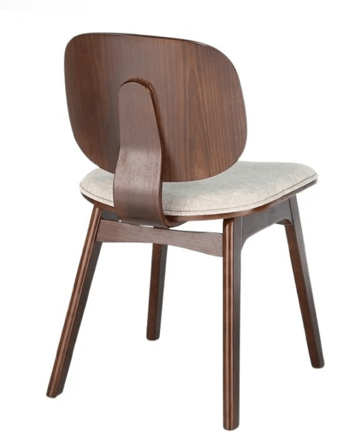 Pack 4 Silla de comedor de madera y tapizado Everly nogal - Vintahome