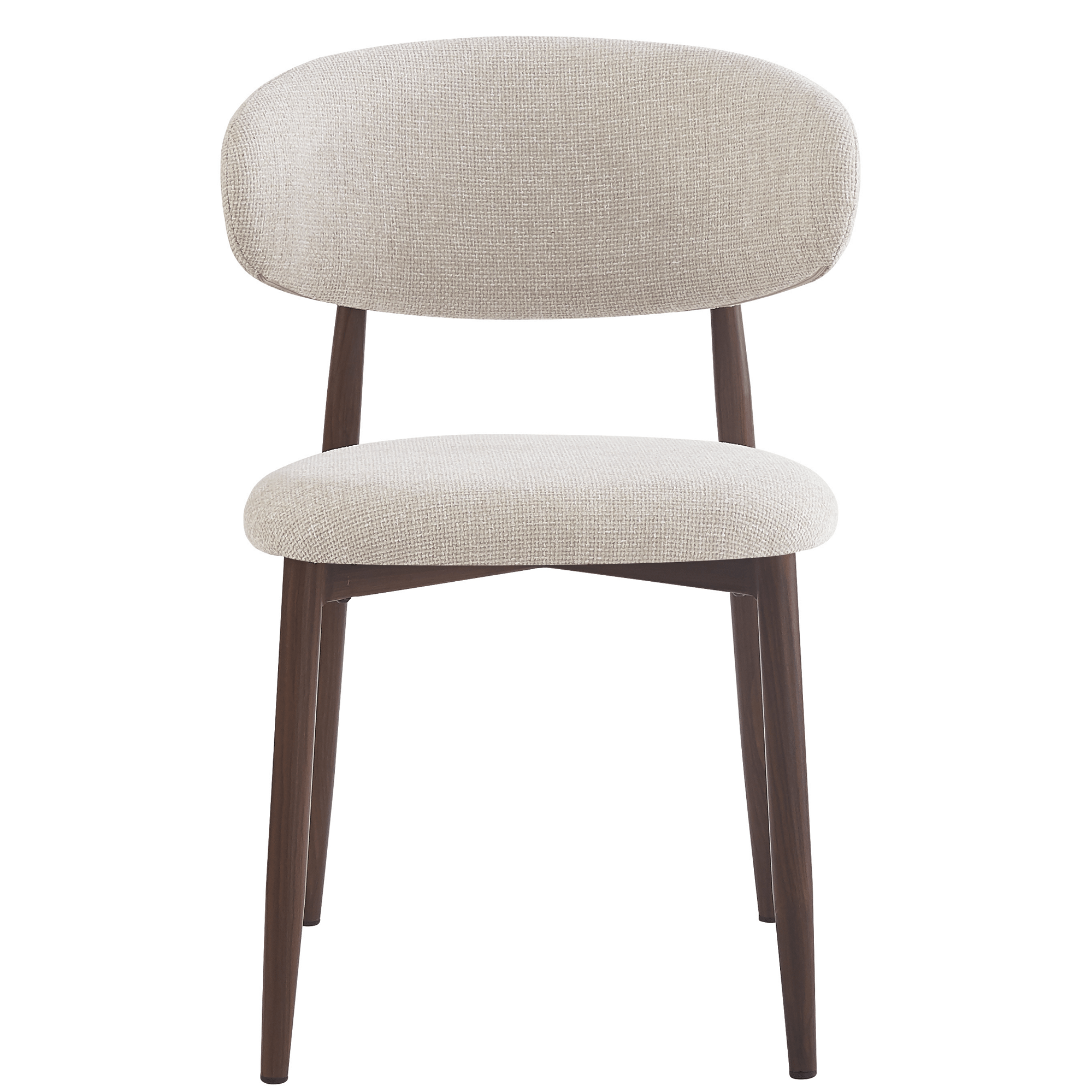 Pack 4 Silla de comedor nórdica acero nogal Olimpo - Vintahome
