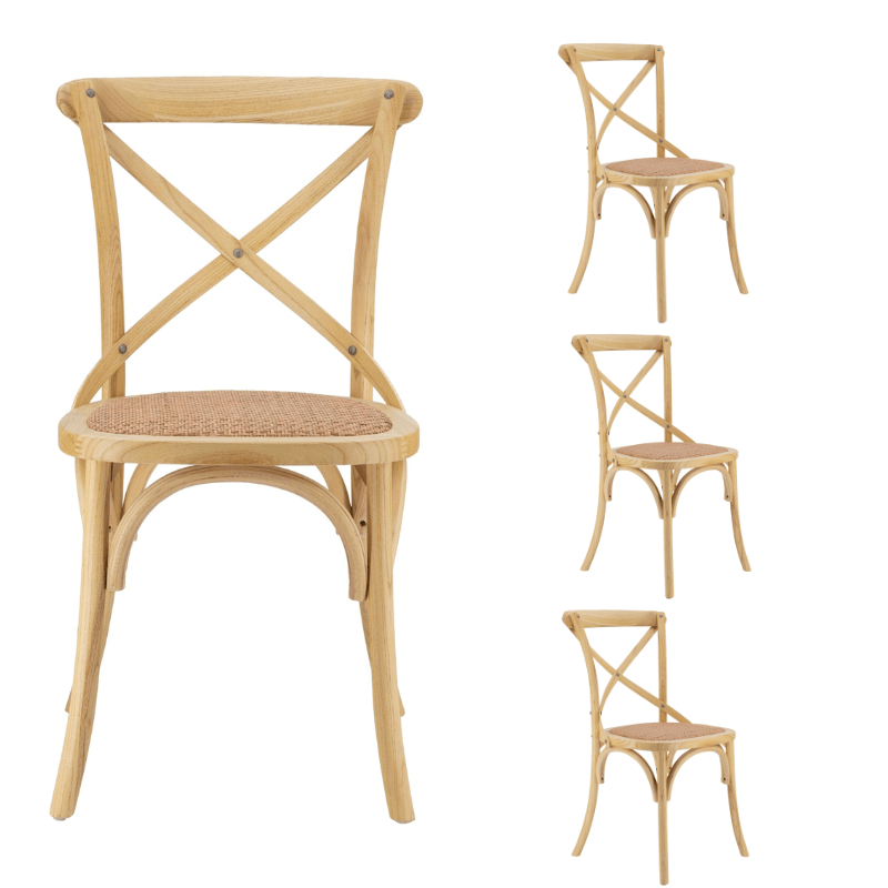 Pack 4 Silla de comedor Thomas natural new - Vintahome