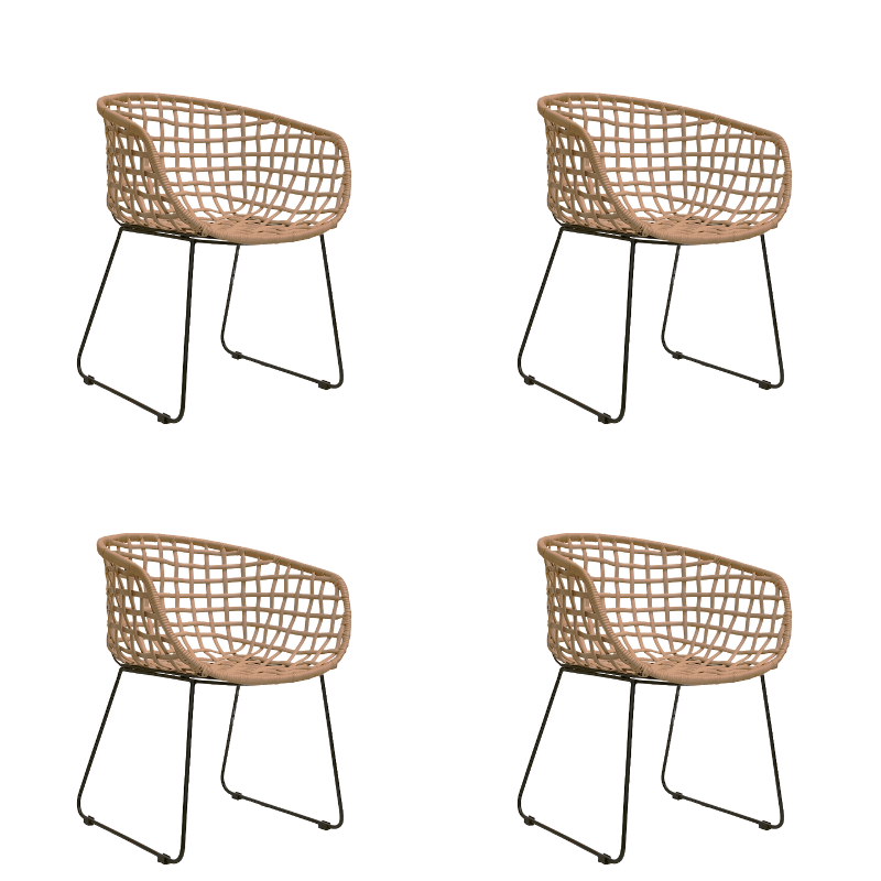 Pack 4 Silla Ratán acero Wilson - Vintahome