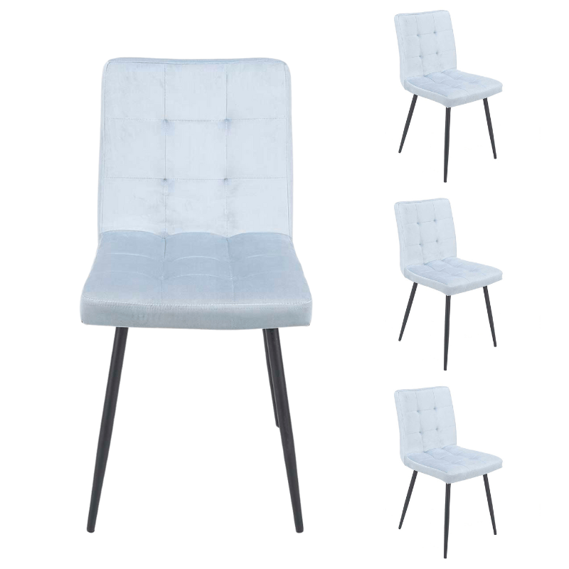 Pack 4 Sillas comedor terciopelo Mirlo - Vintahome