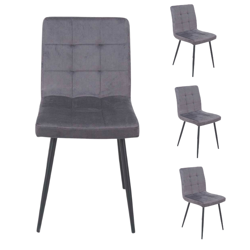 Pack 4 Sillas comedor terciopelo Mirlo - Vintahome