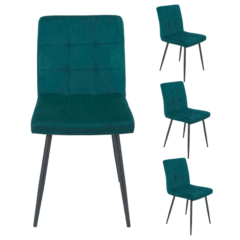 Pack 4 Sillas comedor terciopelo Mirlo - Vintahome