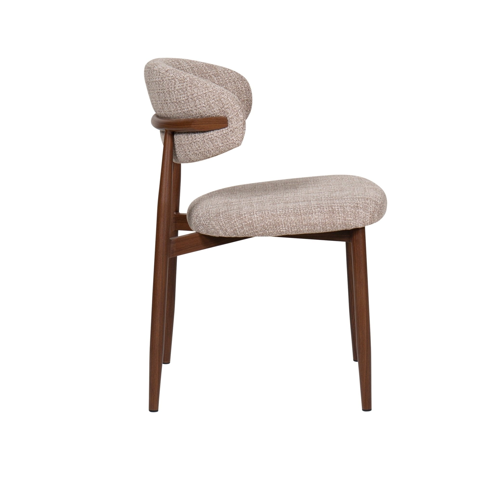Pack 4 Sillas de comedor nórdica acero nogal Olimpo beige - Vintahome