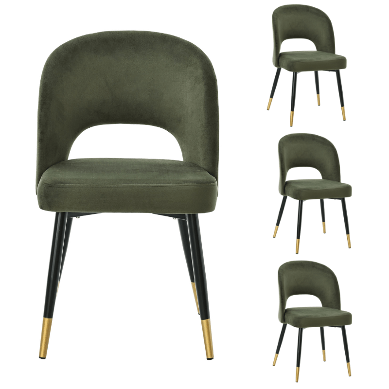 Pack 4 Sillas de comedor terciopelo Mavi - Vintahome