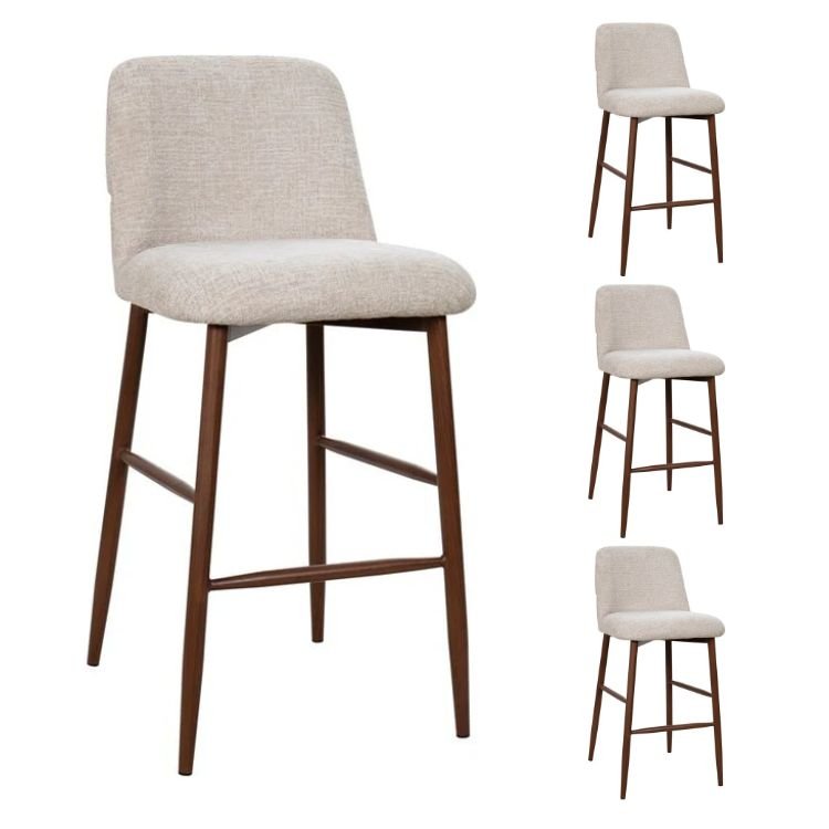 Pack 4 Taburete de bar Toulouse beige - Vintahome