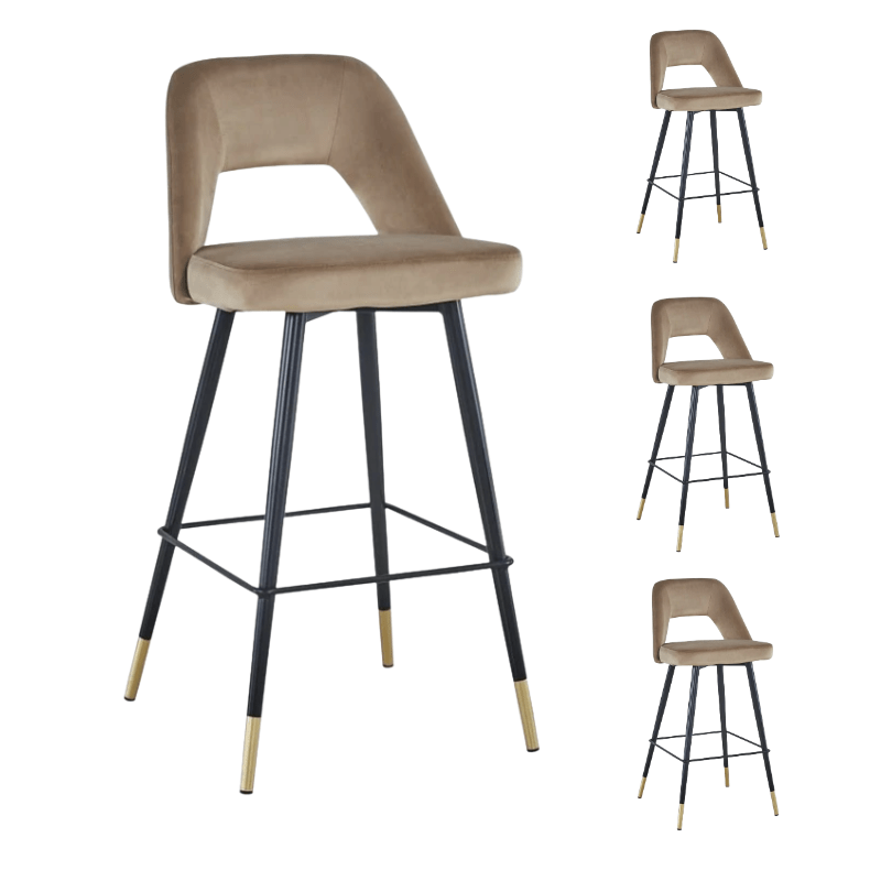 Pack 4 Taburetes de bar velvet Zaima - Vintahome
