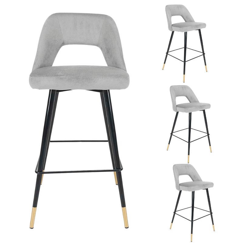 Pack 4 Taburetes de bar velvet Zaima - Vintahome