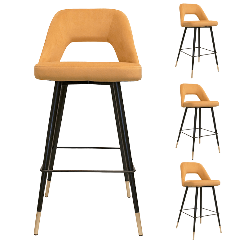 Pack 4 Taburetes de bar velvet Zaima - Vintahome