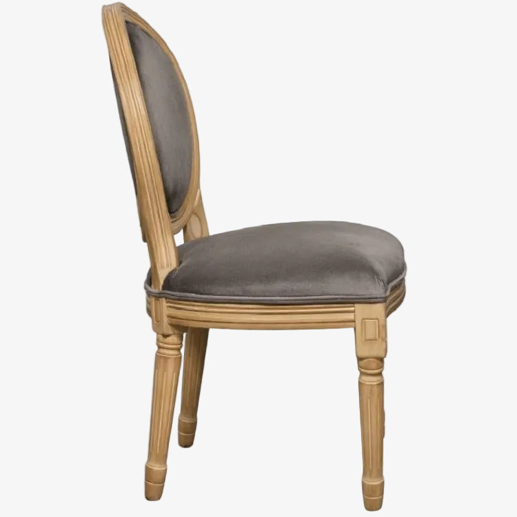 Set van 2 taupe fluwelen eetkamerstoelen Versalles - Vintahome