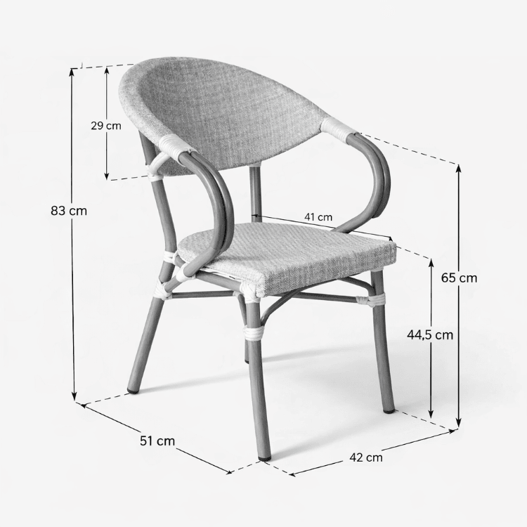 Silla Bistro París Montmartre Arena con Brazos - Vintahome