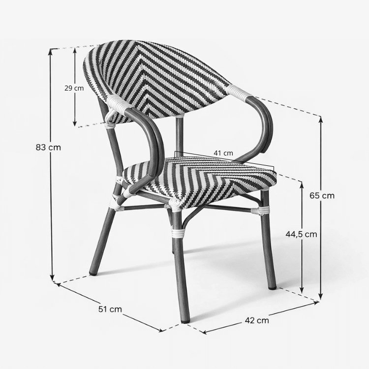 Silla Bistro París Montmartre Azul con Brazos - Vintahome