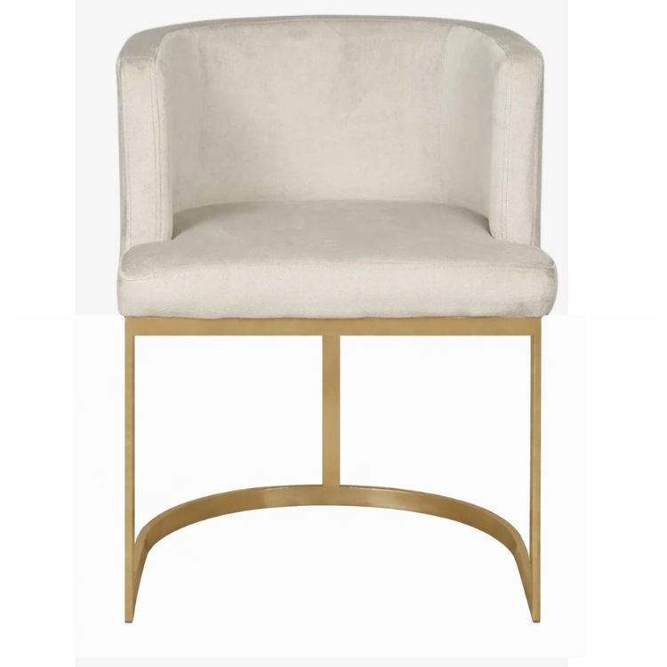 Silla butaca de comedor acero dorado y terciopelo Mia - Vintahome