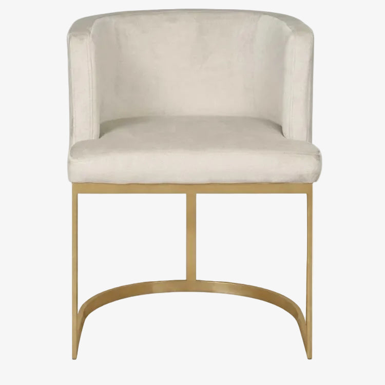 Silla butaca de comedor acero dorado y terciopelo Mia - Vintahome