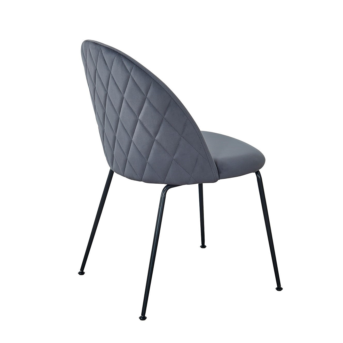 Silla de comedor terciopelo gris Veza negro