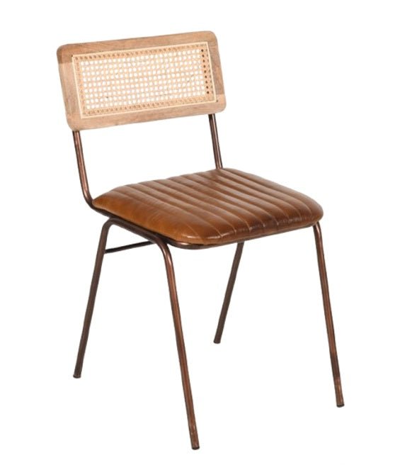 Vintage lederen eetkamerstoel Sareh Cooper
