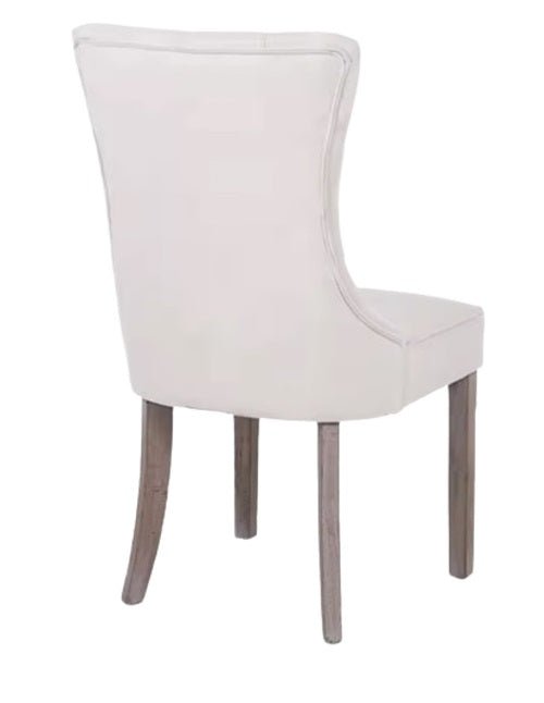 Chaise de salle à manger capitonnée en lin Straus