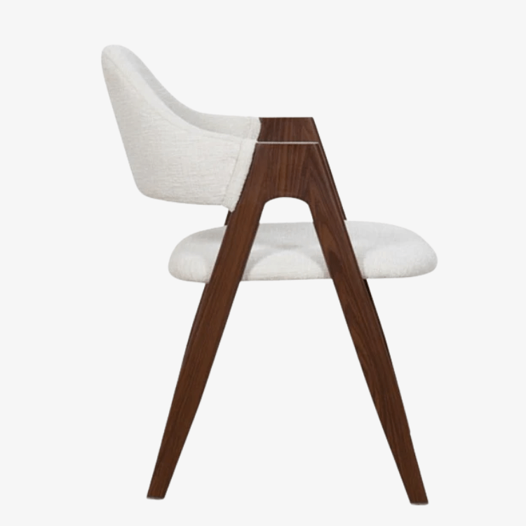 Silla de comedor con brazos nórdica Loira beige - Vintahome