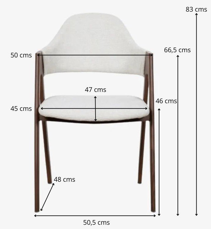 Silla de comedor con brazos nórdica Loira beige - Vintahome