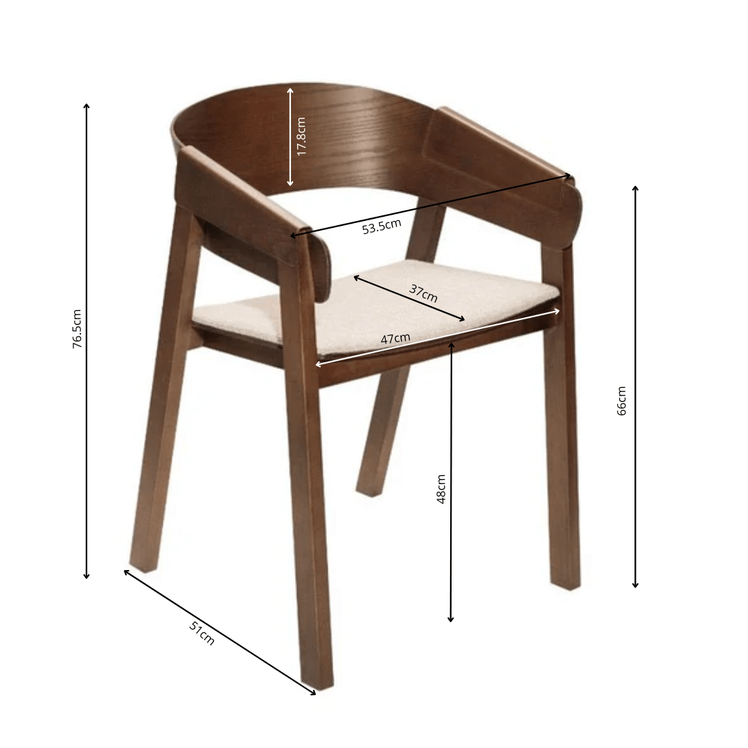 Silla de comedor con reposabrazos madera Mimo - Vintahome