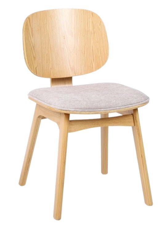 Silla de comedor de madera y tapizado Everly - Vintahome