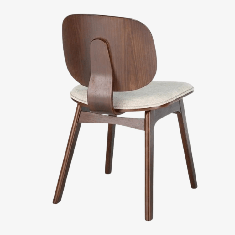 Silla de comedor de madera y tapizado Everly nogal - Vintahome