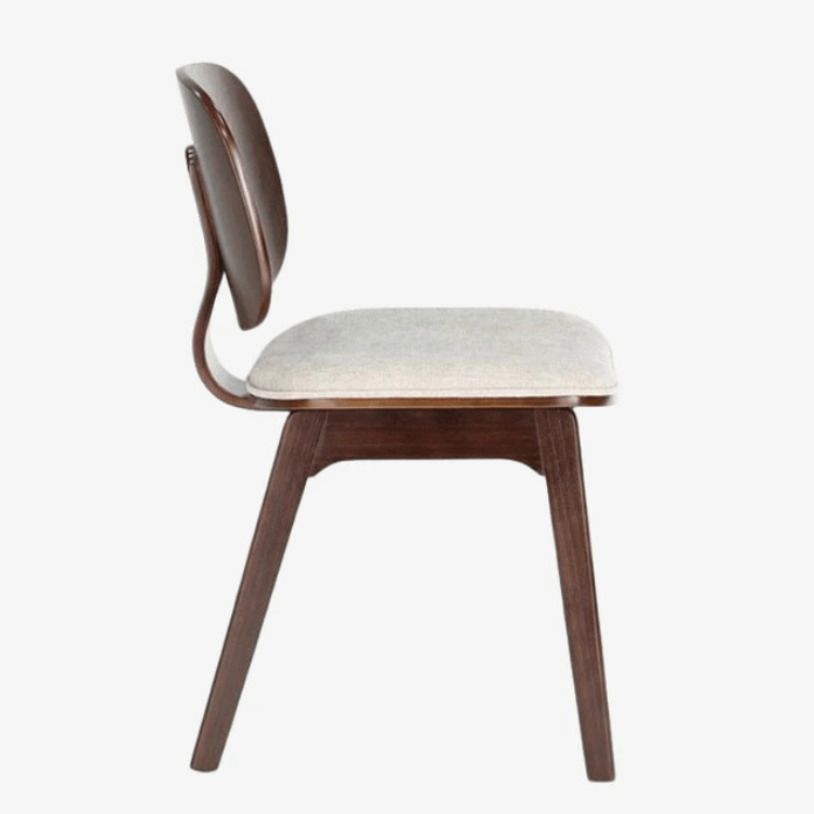 Silla de comedor de madera y tapizado Everly nogal - Vintahome