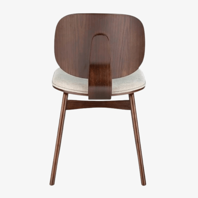 Silla de comedor de madera y tapizado Everly nogal - Vintahome
