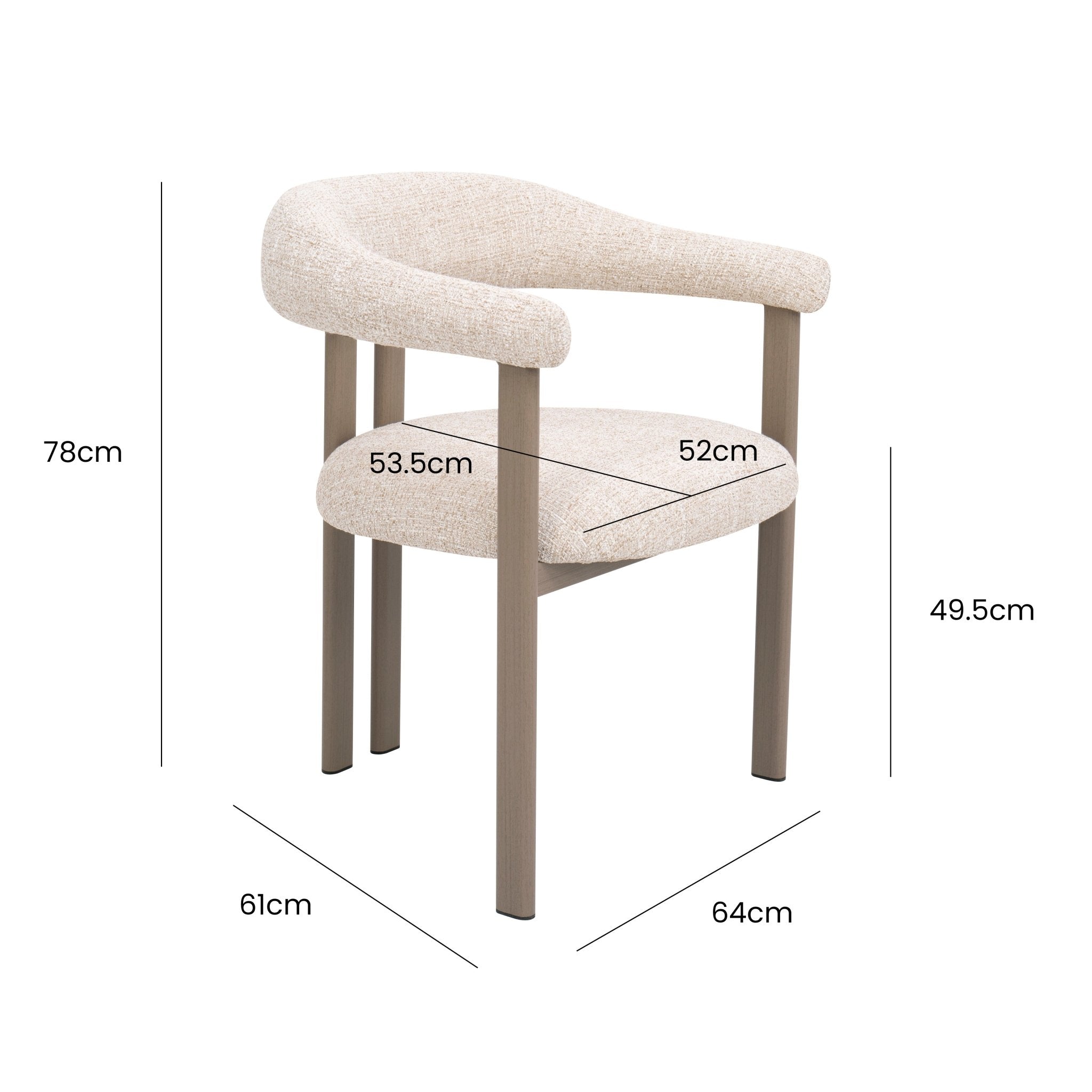 Silla de comedor escandinavo con brazos HYGGE Tapizado - Vintahome