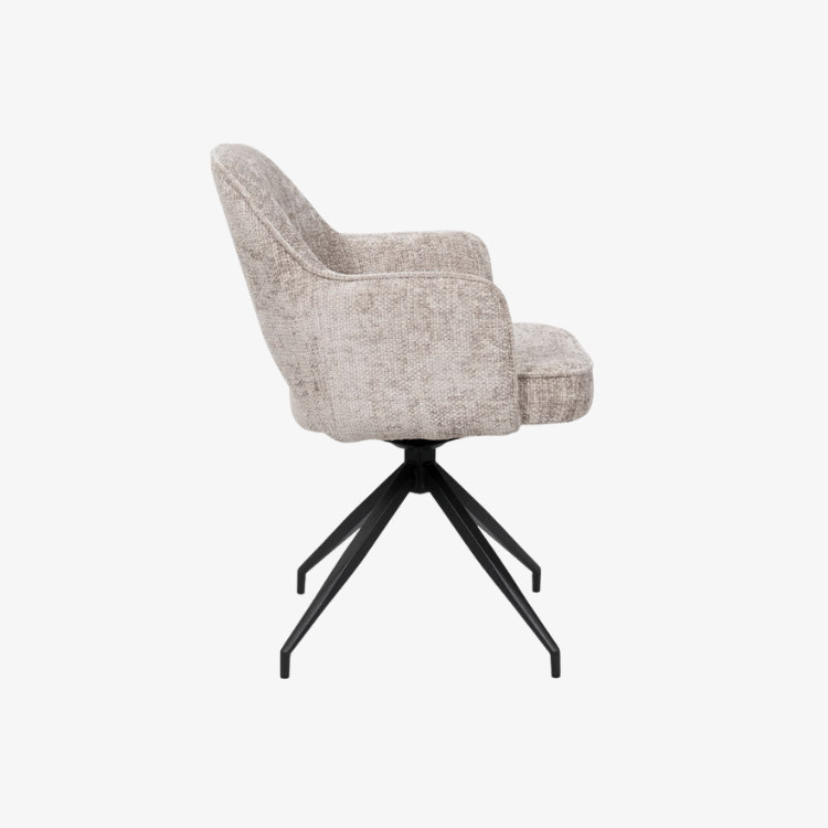 Silla de comedor giratoria Nikola chenilla taupe - Vintahome