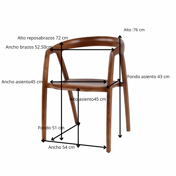 Silla de comedor Jordania nogal