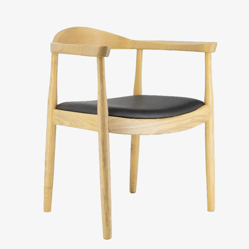 Silla de comedor madera de fresno reposabrazos Nevu tapizada - Vintahome