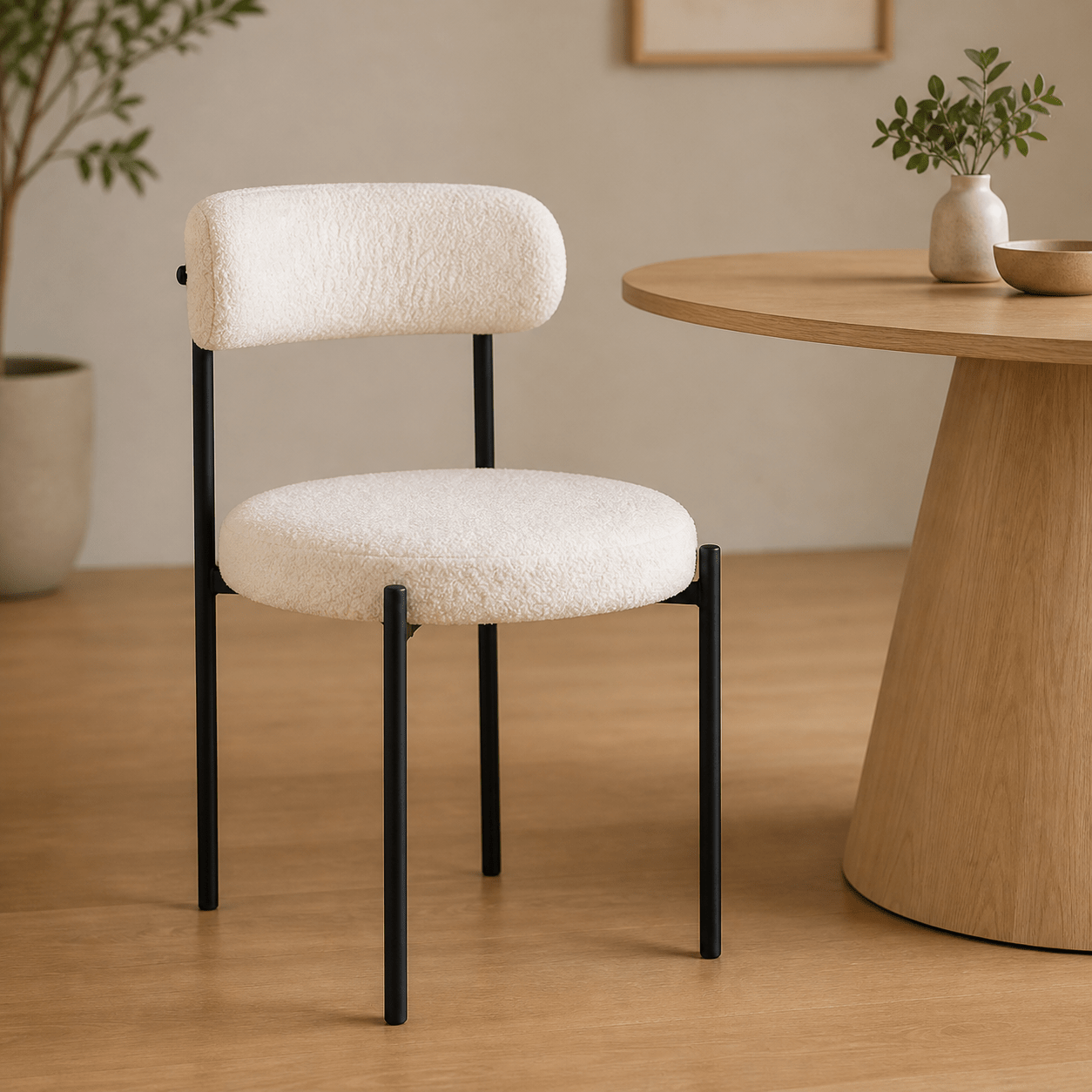 Silla de comedor Matis boucle - Vintahome