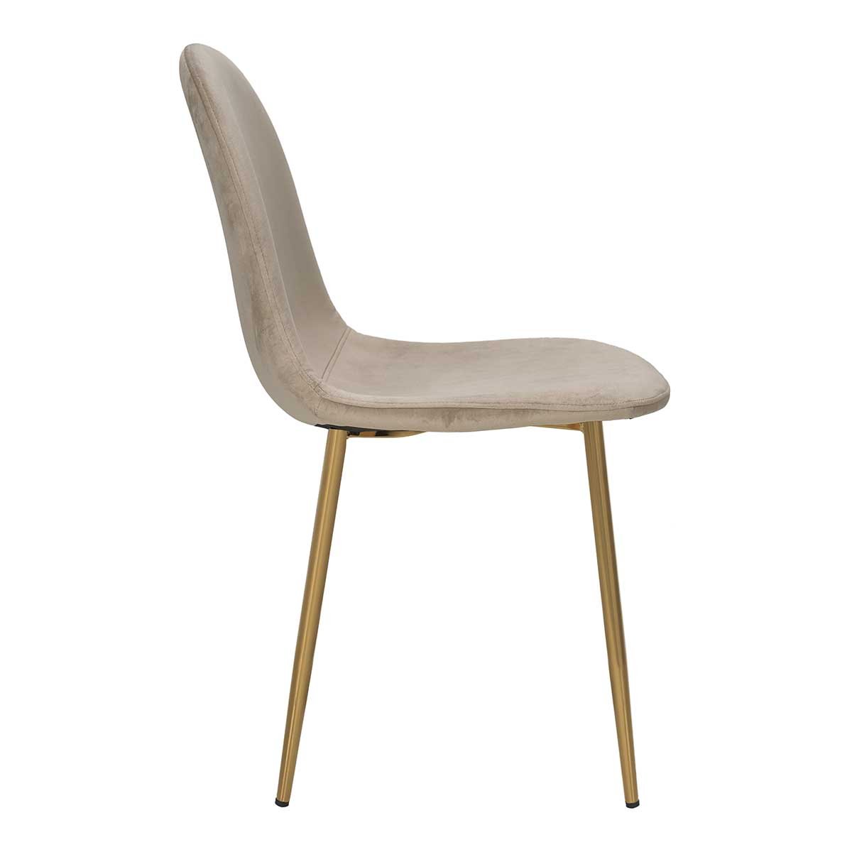 Silla de comedor metal oro terciopelo beige Manila