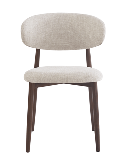 Chaise de salle à manger nordique en acier noyer Olimpo