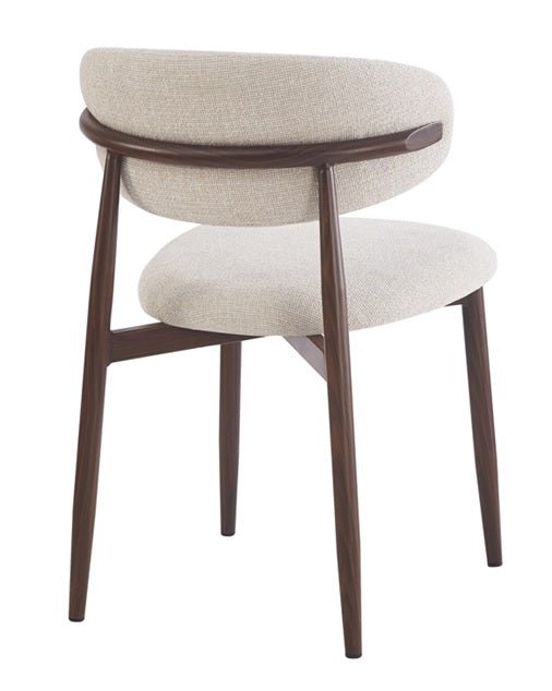 Chaise de salle à manger nordique en acier noyer Olimpo