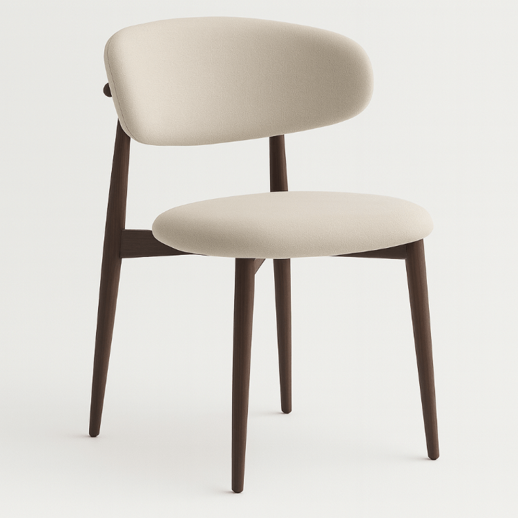 Silla de comedor nórdica acero nogal Olimpo - Vintahome