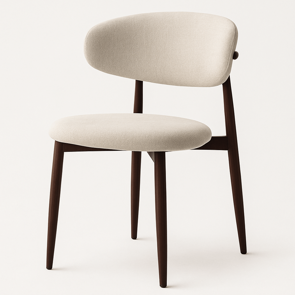 Silla de comedor nórdica acero nogal Olimpo - Vintahome