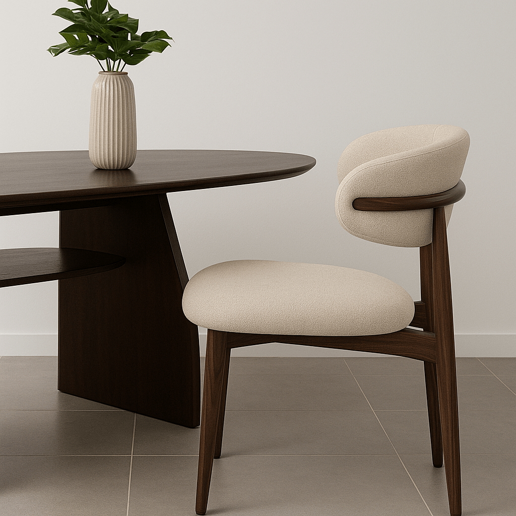 Silla de comedor nórdica acero nogal Olimpo - Vintahome