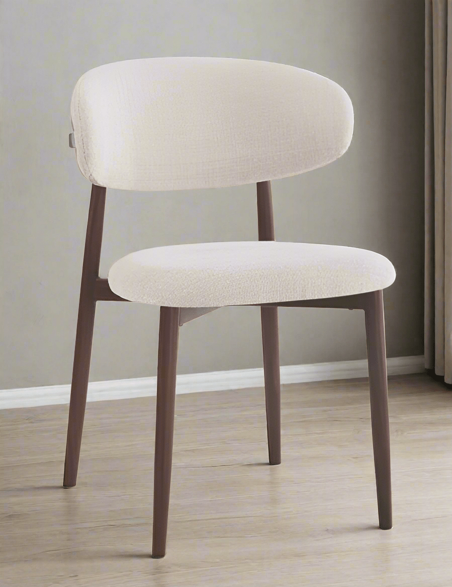 Chaise de salle à manger nordique en acier noyer Olimpo