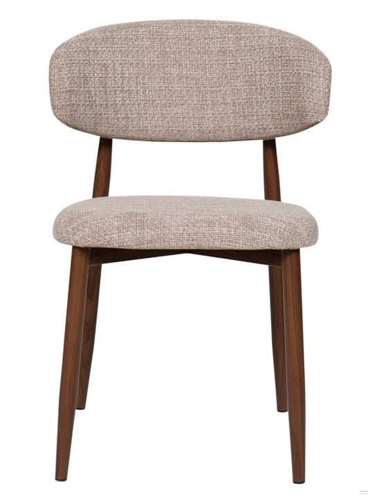 Silla de comedor nórdica acero nogal Olimpo beige - Vintahome