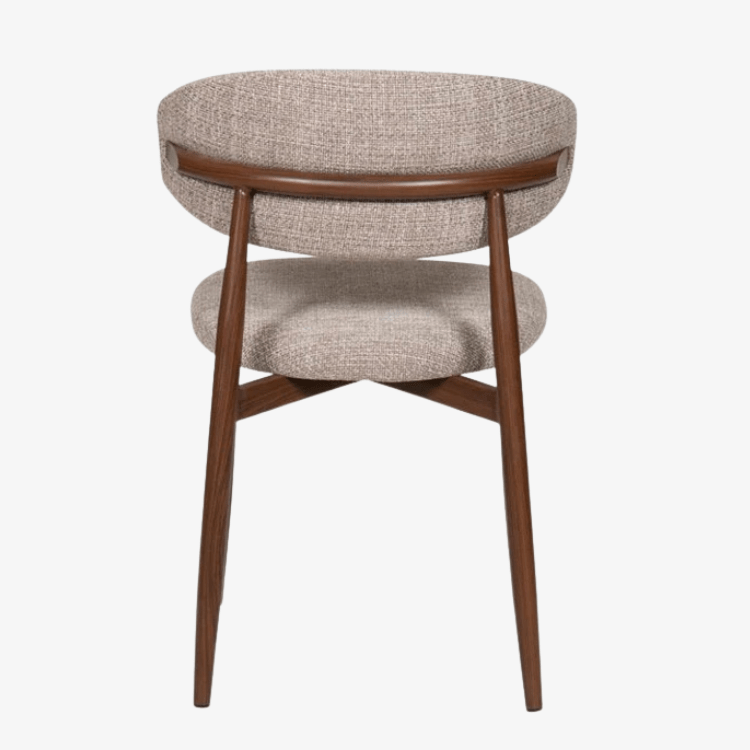 Nordic eetkamerstoel walnoot staal Olimpo beige - Vintahome