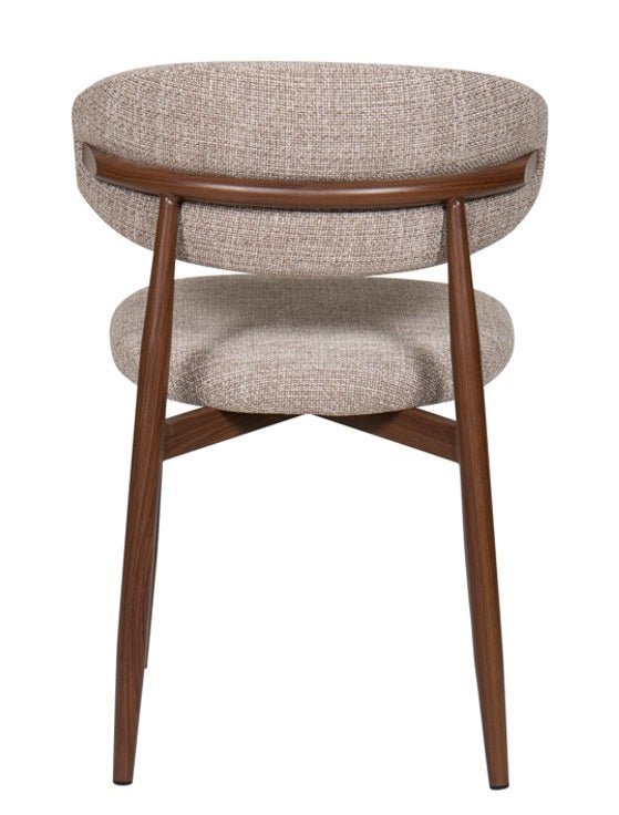 Silla de comedor nórdica acero nogal Olimpo beige - Vintahome