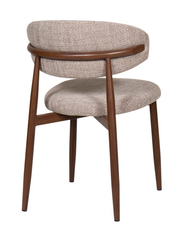 Silla de comedor nórdica acero nogal Olimpo beige - Vintahome