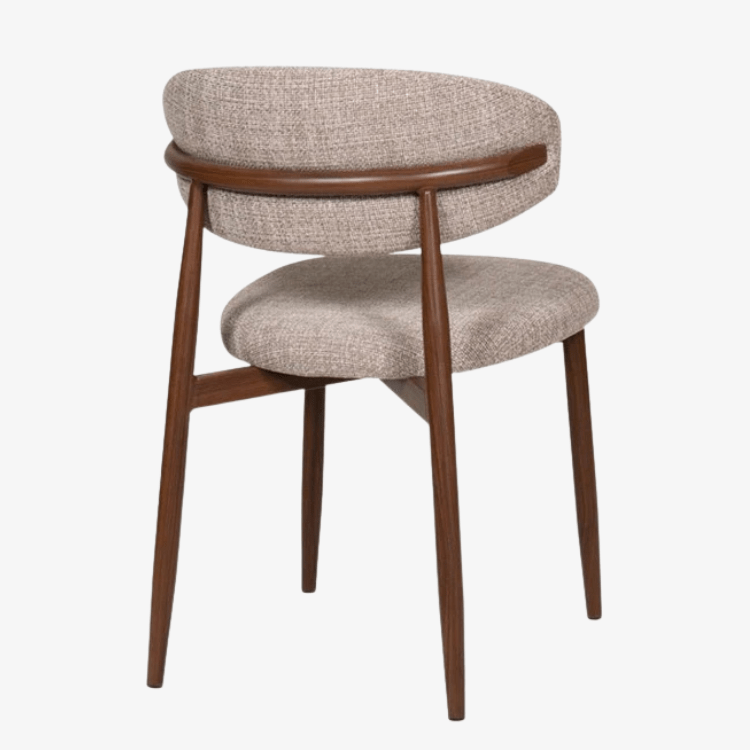 Silla de comedor nórdica acero nogal Olimpo beige - Vintahome