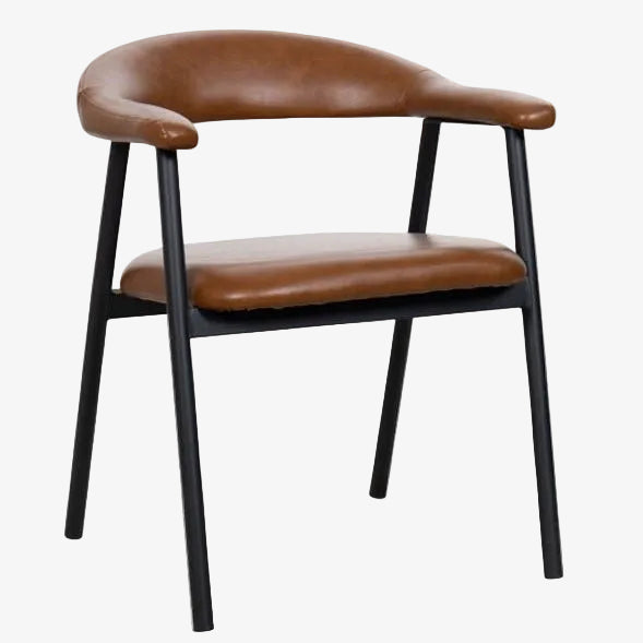 Cadeira de jantar nórdica vintage marrom Aren - Vintahome