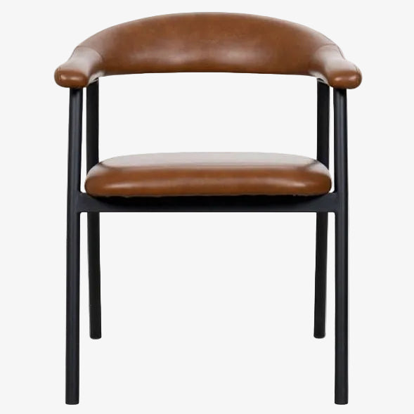 Cadeira de jantar nórdica vintage marrom Aren - Vintahome