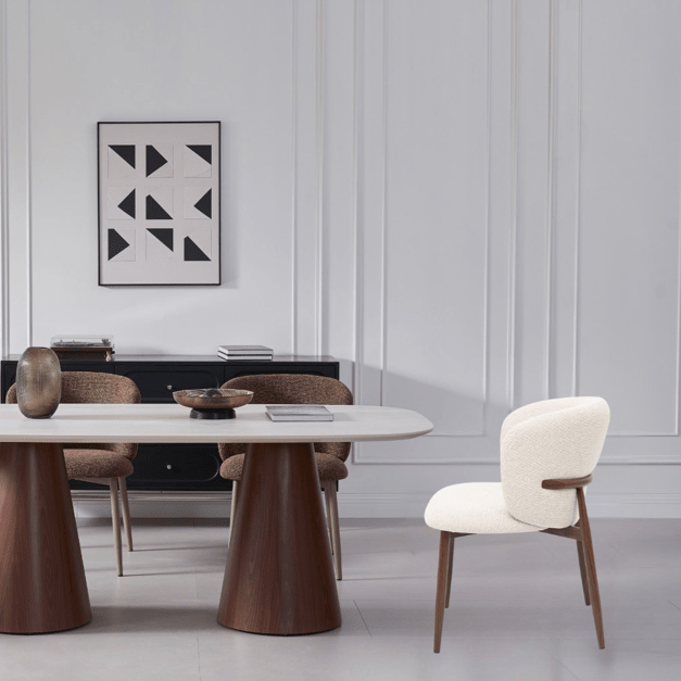 Silla de comedor nórdica Celia tapizada - Vintahome